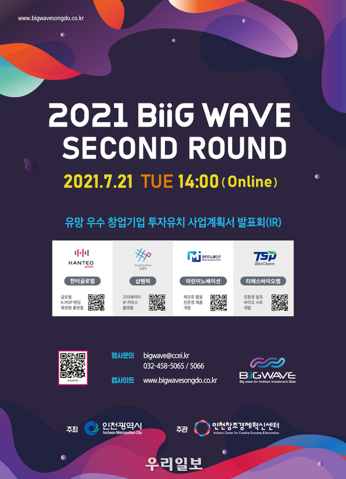 제2회 빅웨이브 홍보포스터.(사진=인천창조경제혁신센터)