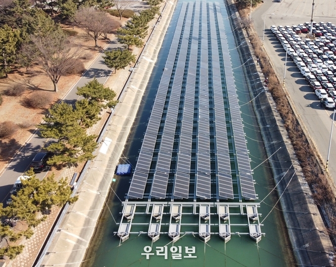 인천항 해상 태양광.(사진=인천항만공사)