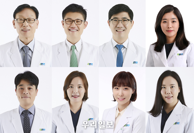 최근 정부 지원 연구 과제에 선정된 순천향대 부천병원 연구진<br>
(상단 좌측부터) 박춘식 호흡기알레르기내과 교수, 이영구 정형외과 교수, 이시형 안과 교수, 최서연 영상의학과 교수<br>
(하단 좌측부터) 김웅빈 비뇨의학과 교수, 백애린 호흡기알레르기내과 교수, 이지원 정신건강의학과 교수, 이유민 소아청소년과 교수 ⓒ순천향대 부천병원
