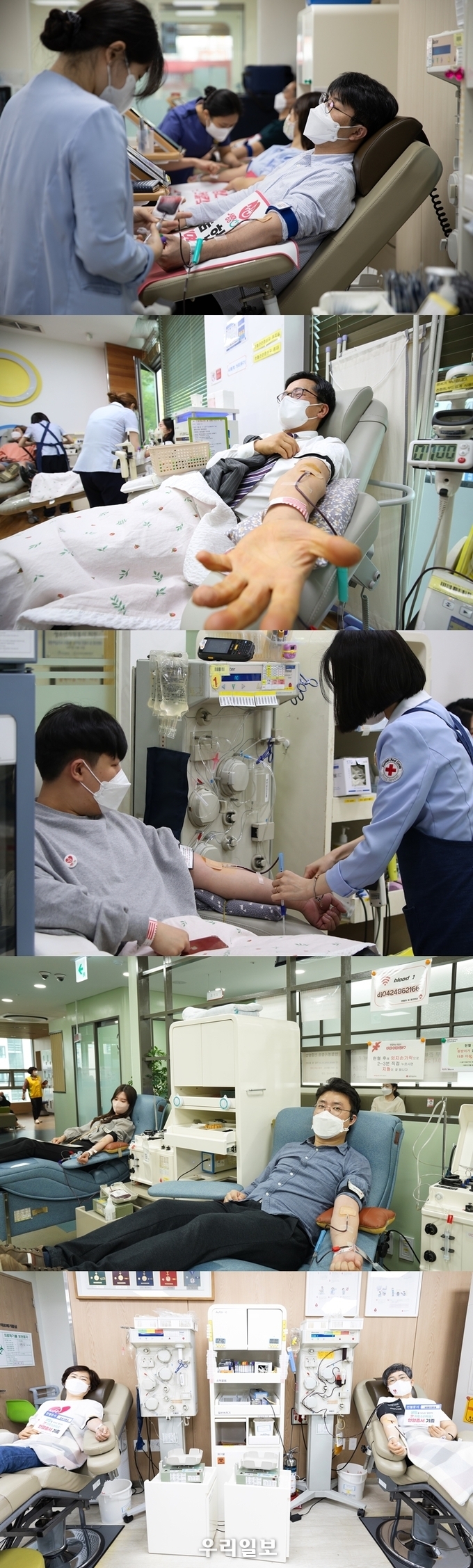 신천지예수교회 성도들, 생명나눔 단체헌혈을 하고 있다.