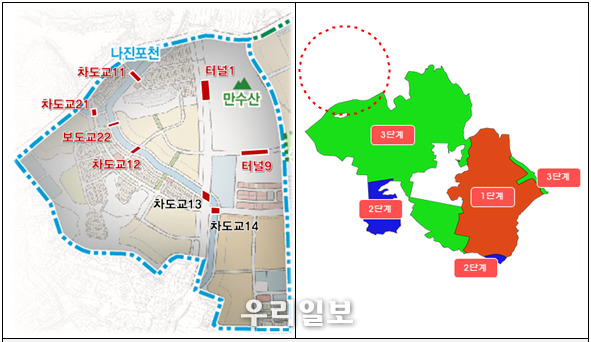 도시시설물(터널, 교량) 위치도