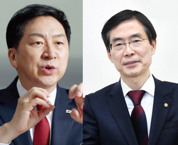 김기현 당 대표 후보와 조경태 의원