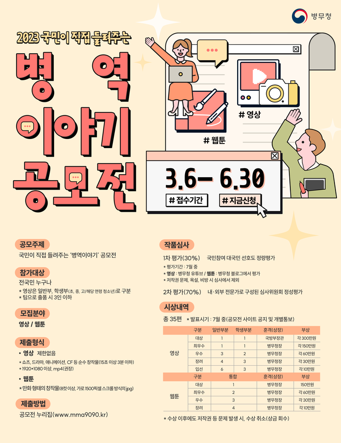 인천병무지청, 국민이 직접 들려주는 병역이야기 공모전개최. 포스터 ⓒ 인천병무청 제공