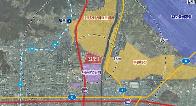 계양구, 계양산업단지 산업단지계획 승인 고시 위치도 ⓒ 계양구 제공