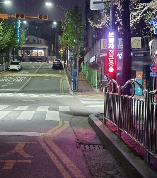 연수구가 자동차 우회전 시 교통사고 위험지역 4곳 선정해 AI보행자 시스템 설치해 시범지구로 선정했다. ⓒ 연수구 제공