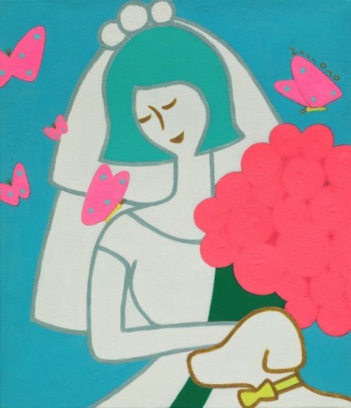 이강연 작가의 작품. 신부의 꿈. 45.5x53.0cm. Acrylic on canvas. 2023