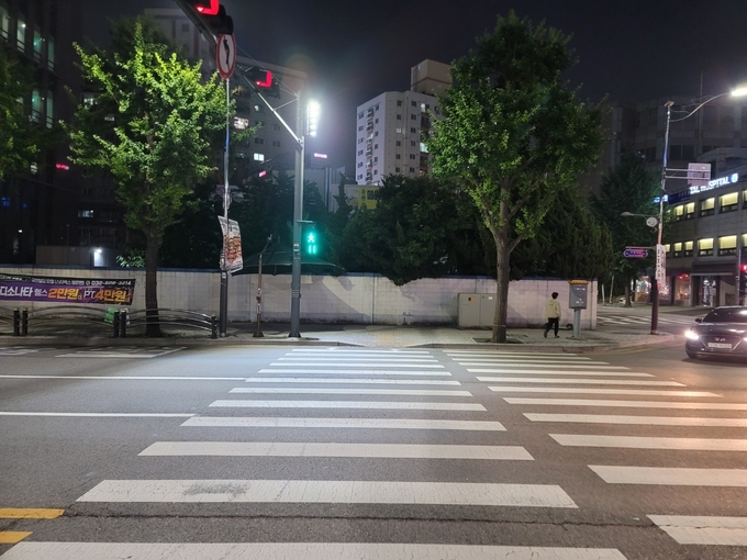 LED 투광기 설치공사를 한 횡단보도. ⓒ부평구 제공