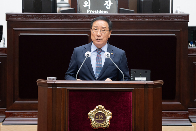 한민수의원이 의회 발언을 하고 있다. ⓒ 인천시의회 제공