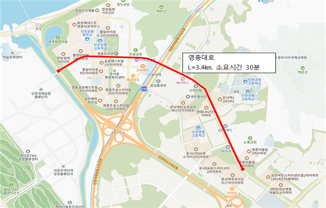 영종국제도시 자전거도로 ⓒ 중구청 제공