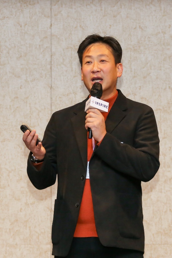 모히건 인스파이어 소프트 오프닝 미디어 데이에서 인스파이어 아레나 장현기 상무가 인스파이어 아레나를 소개하고 있다 ⓒ 우리일보db