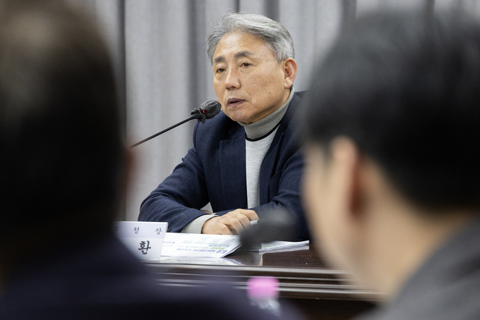 윤환 계양구청장이, 민선8기 공약사항 및 주요사업 추진실적 보고회 개최하고 있다. ⓒ 계양구 제공