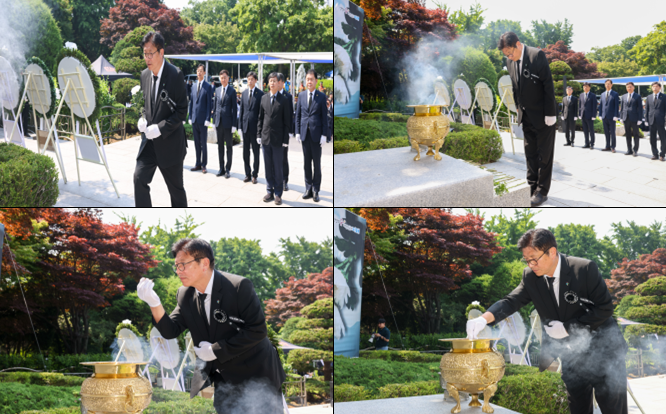 도성훈 인천광역시교육감, 제69회 현충일 추념식 현충탑 참배를 하고 있다. ⓒ 인천시교육청 제공