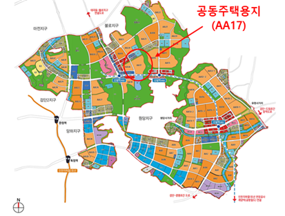 인천 검단지구 공동주택용지 AA17블록 위치도 및 검암역세권 공공주택지구 B-2블록 위치도 ⓒ iH공사 제공