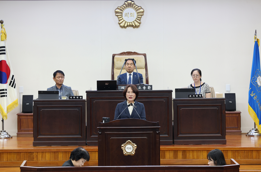 남동구의회 후반기 의장에 이정순 의원이 당선됐 인사말을 하고 있다. ⓒ 남동구의회 제공