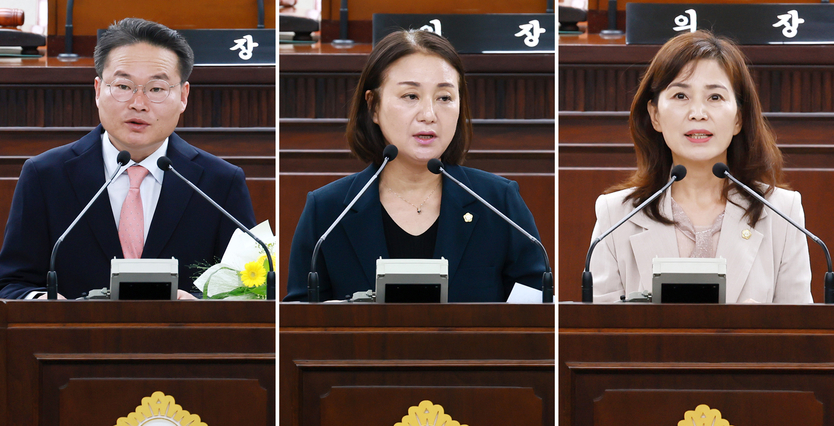 사진왼쪽부터 구동오 행정복지위원장, 허정미 도시환경위원장, 여명자 의회운영위원장.ⓒ부평구의회제공 