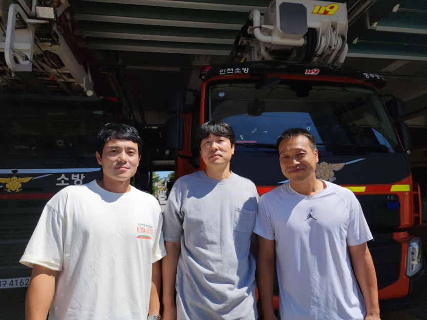 좌: 서원택, 김태성, 심준규 소방관 모습 ⓒ 인천소방본부 제공