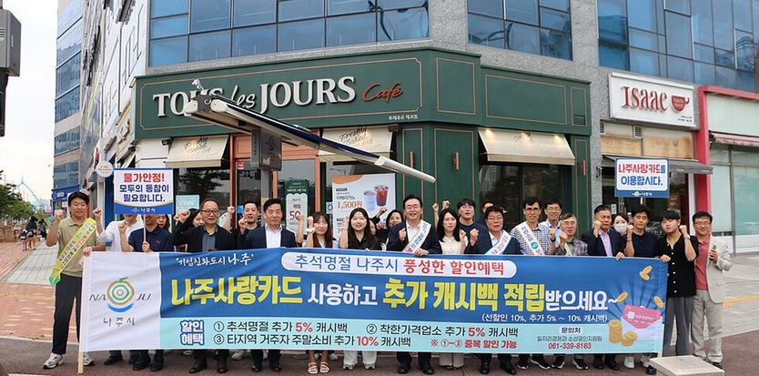 나주시가 발행하는 나주사랑카드 9월 판매액이 목표치인 60억원을 조기 달성하며 지역 상권에 활력을 불어넣었다. ⓒ 나주시 제공 