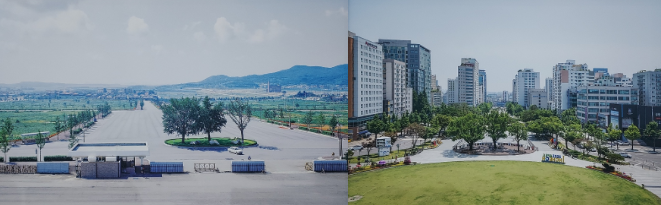 구 인천시청 앞 전경(변경 전) ▲ 인천시청 변경 후 전경 (현재)