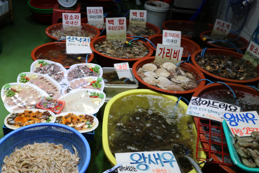 13일 축제장 수산물 직판장 상점들 모습 ⓒ 우리일보 노연숙 기자