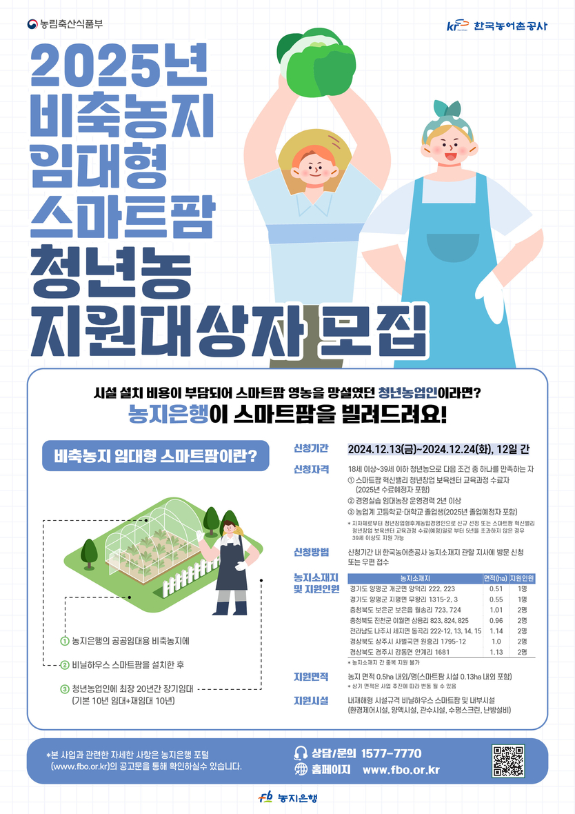 비축농지 임대형 스마트팜 모집포스터.(사진=한국농어촌공사)