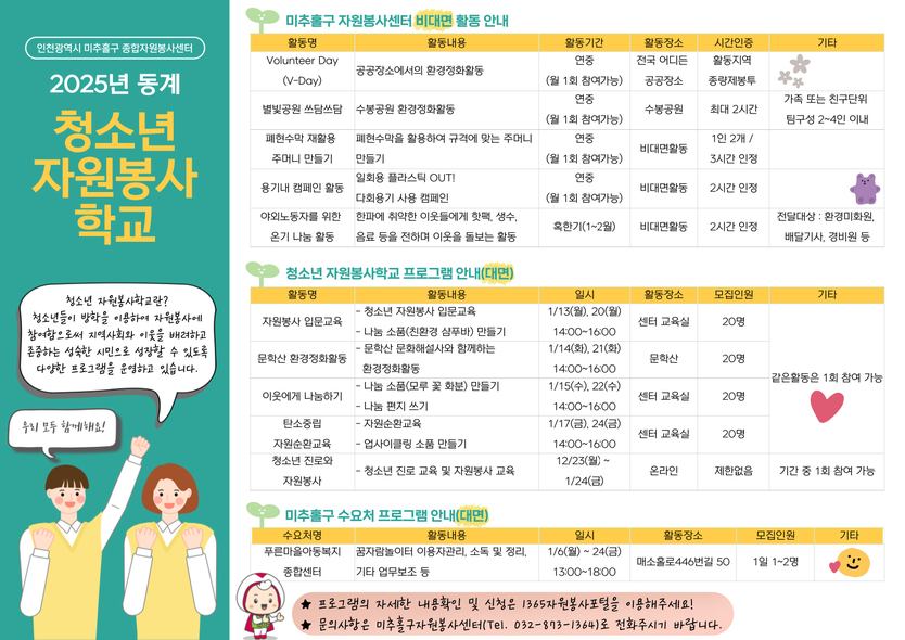 ‘2025년 동계 청소년 자원봉사 학교’를 운영 ⓒ 미추홀구 제공