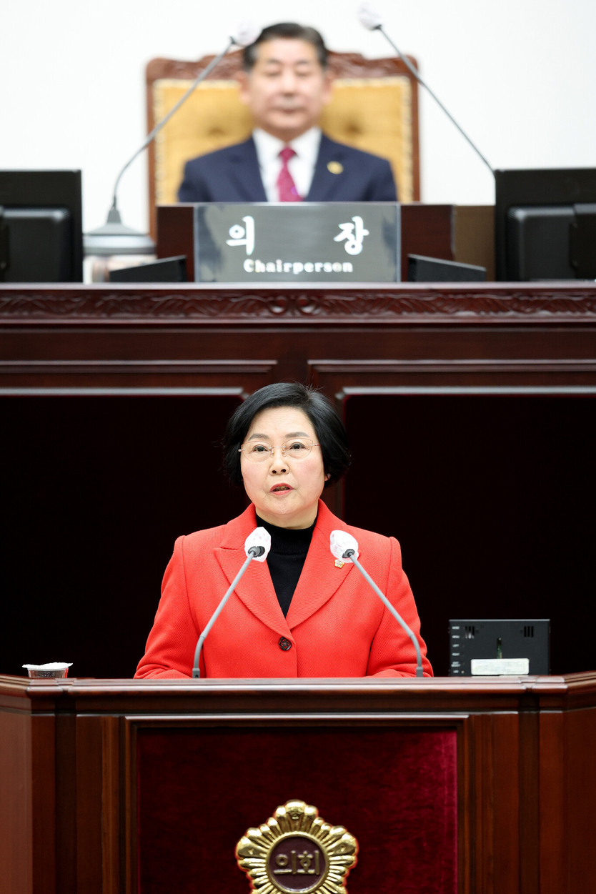 이선옥 의원이 ‘제300회 인천시의회 임시회’ 1차 본회의 5분 자유발언을 하고 있다. ⓒ 인천시의회 제공
