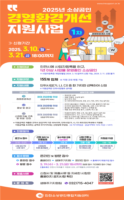 소상공인 경영환경개선 지원사업 홍보 포스터