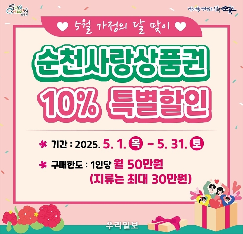 순천 사랑 상품권 10% 틀별 할인 안내 ⓒ 순천시 제공