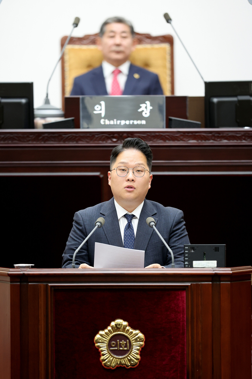 제302회 인천시의회 제1차 정례회 제1차 본회의에 5분 발언을 하고 있다. ⓒ 인천시의회 제공