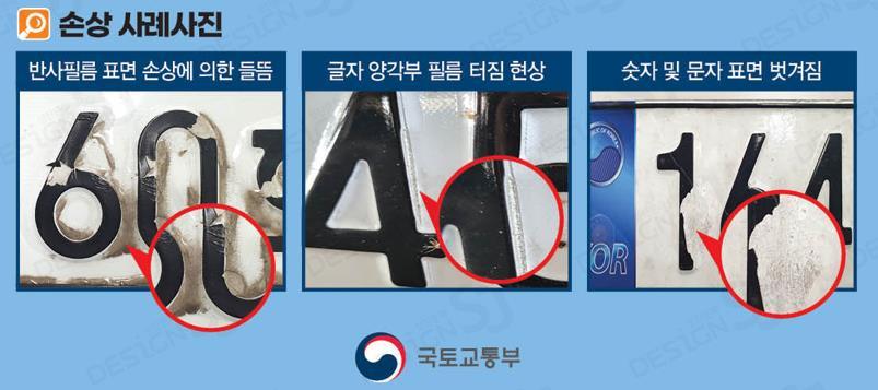 필름식 자동차번호판 불량 예시ⓒ서귀포시청 제공