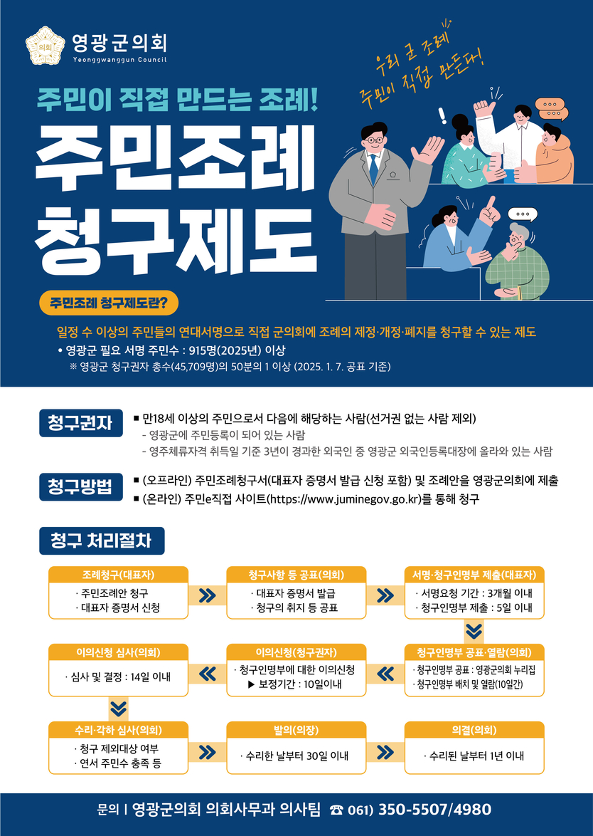주민조례청구제도 홍보 포스터ⓒ영광군의회 제공