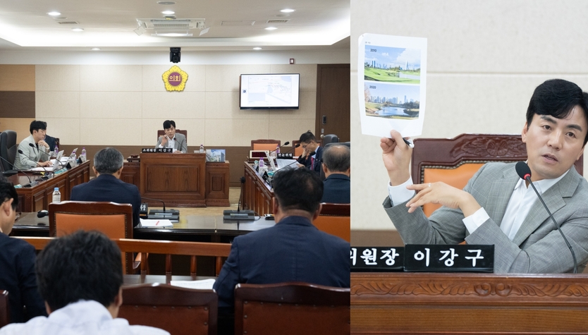 이강구 인천시의원이, 인천도시공사에 송도국제업무지구 공공개발 책임 촉구를 촉구하고 있다. ⓒ 인천시의회 제공