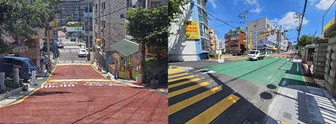  남동구, 남촌 달맞이길 조성 전 후 전경 ⓒ 남동구 제공