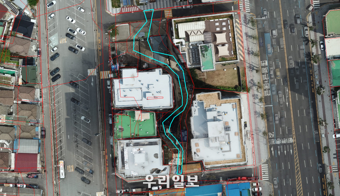 국유재산 파악을 위한 드론 영상 및 지적도 중첩 영상 ⓒ부평구청