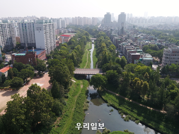 굴포천 둘레길 조성사업 현장확인을 위한 드론촬영 제공 영상 ⓒ부평구청
