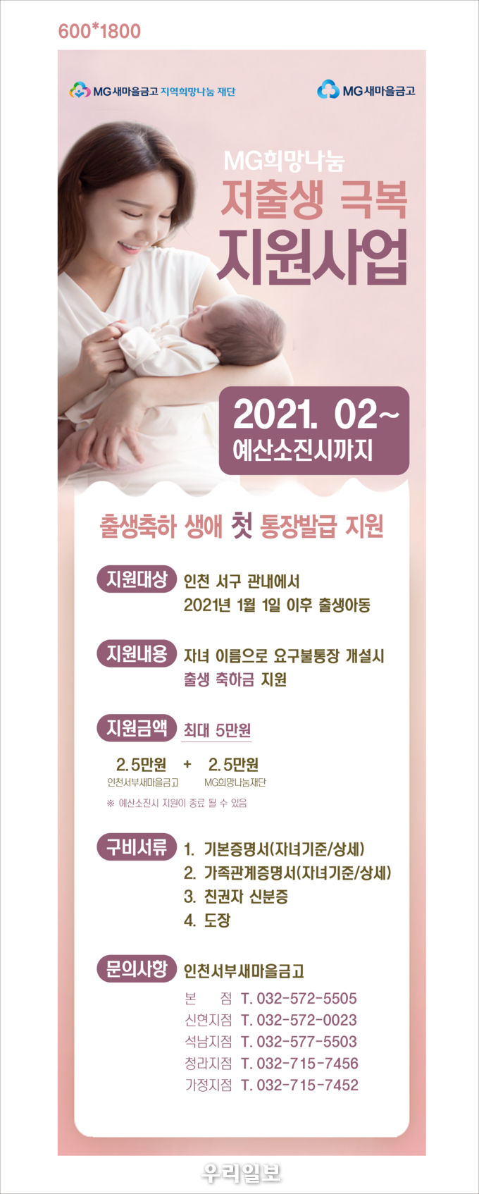 인천서부새마을금고 저출생 지원사업 ⓒ 인천서부새마을금고 제공