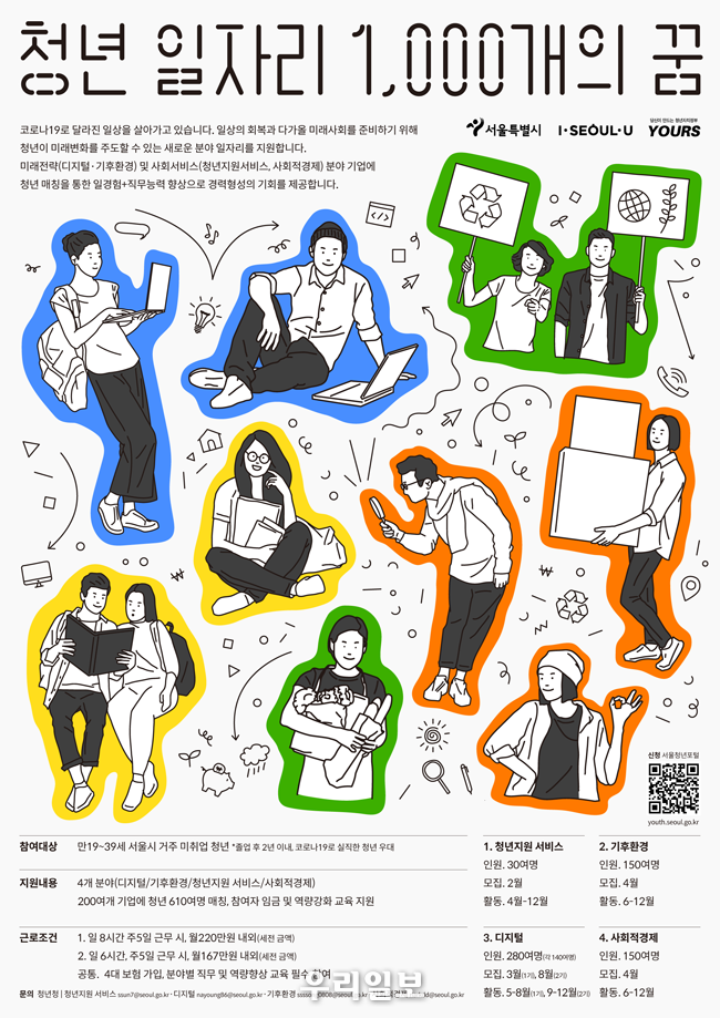 청년 일자리 1,000개의 꿈 홍보포스터 @서울시청 제공