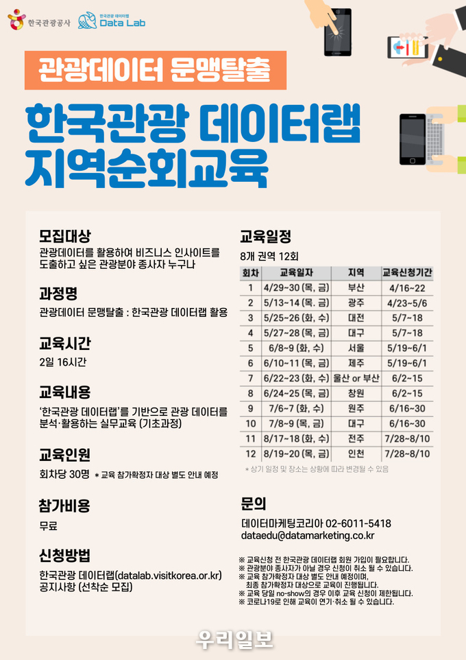 관광 데이터 문맹탈출 지역순회 설명회 포스터 이미지.(사진=한국관광공사)