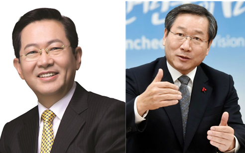 박남춘 현 시장 ▲ 유정복 전 시장