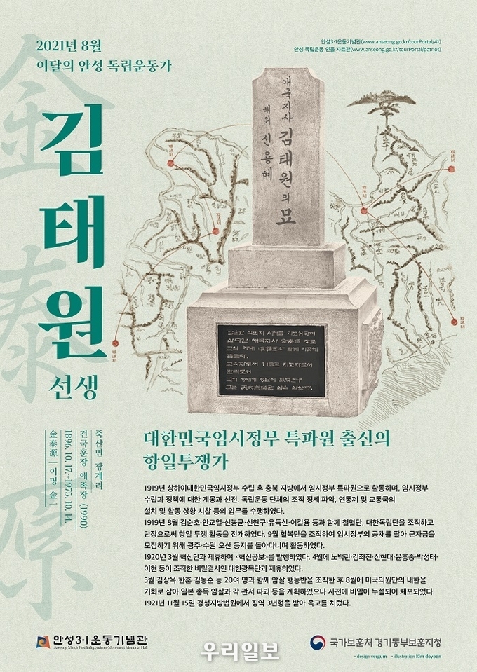 안성시 독립운동가 김태원 선생 선정 ⓒ 안성시 제공