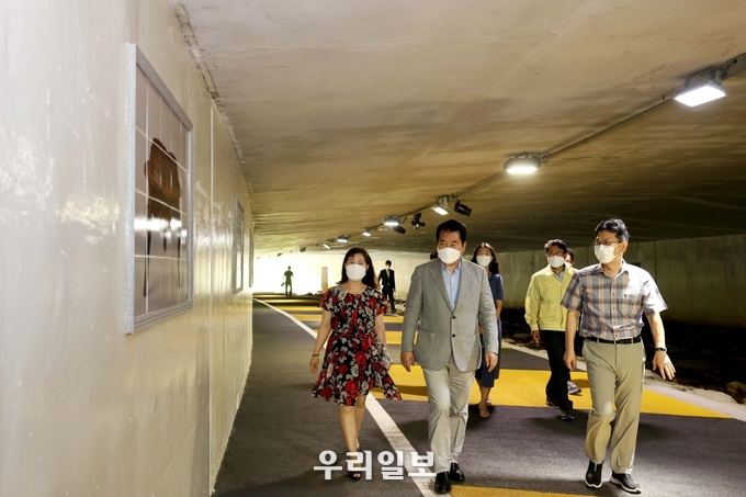 백군기 용인시장 수지지구 통행로 점검 시찰