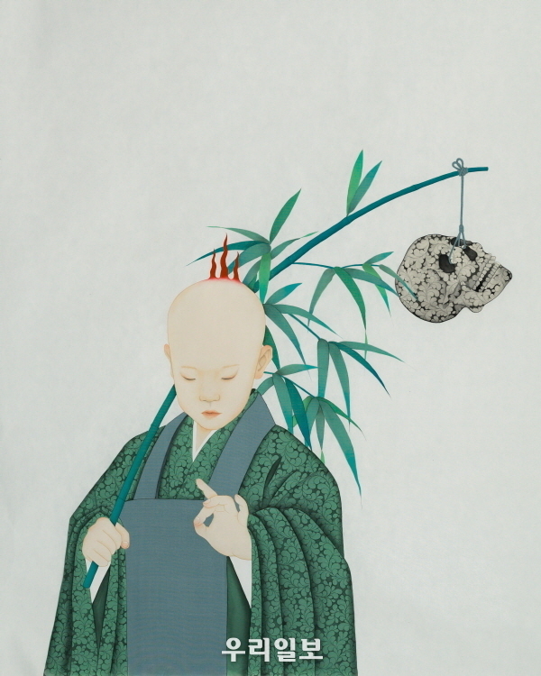 박장배(우수상 수상작)_탐진치 貪瞋癡, 118.5x85cm, 비단에 채색, 2019