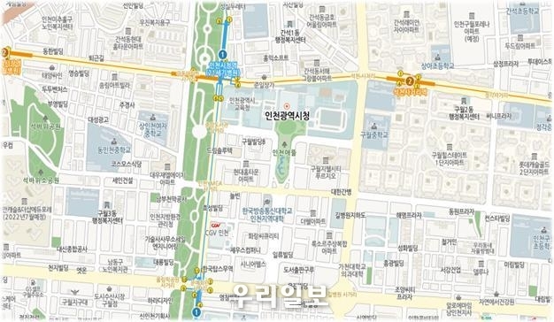 미래로 교통정온화사업 위치도.(사진=인천시청)