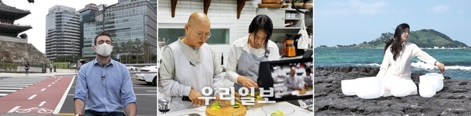 좌측부터 다니엘튜더, 대안스님, 왕혜문 원장, 천시아 싱잉볼마스터