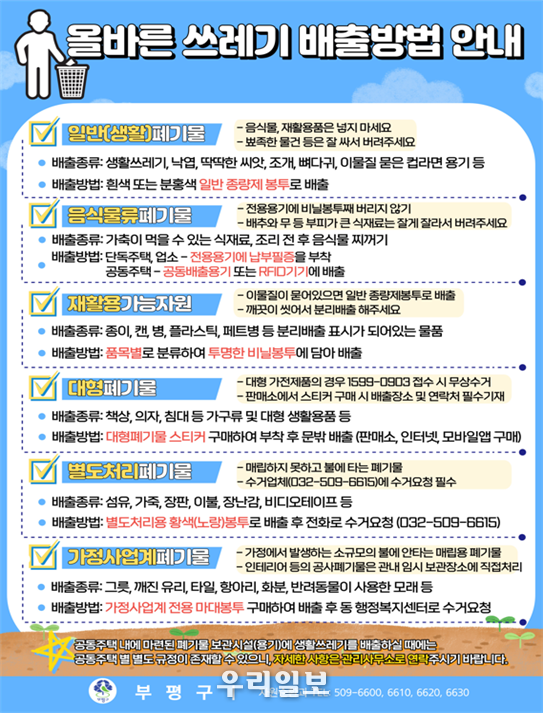 부평구, 신규 공동주택 입주세대에 올바른 쓰레기 배출방법 등 홍보 ⓒ부평구청