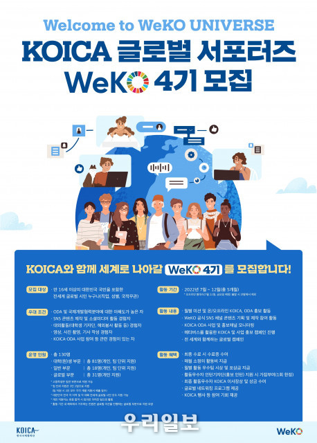 코이카 글로벌 서포터즈 위코(WeKO) 4기 모집 포스터 