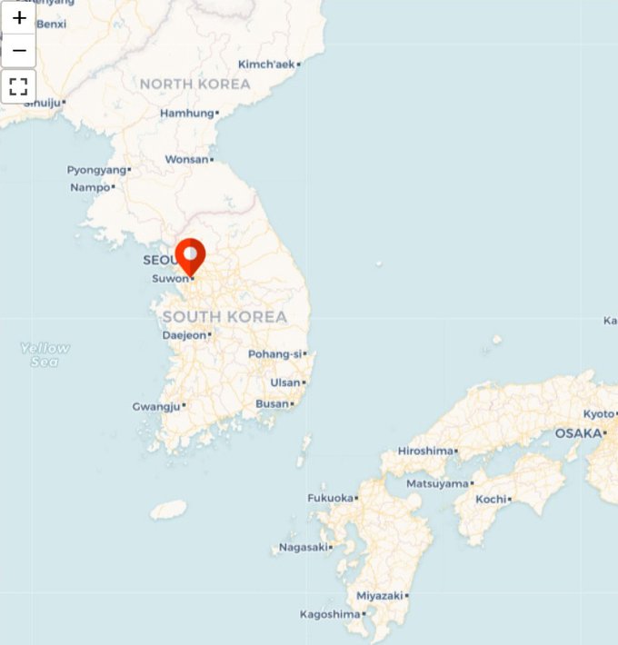 주한 미국대사관 지도에는 동해와 독도 표기가 아예 없다.