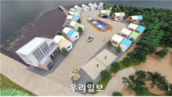 신원리조트 천성현 회장이 추진하고 있는 대부도 새로운 고급 리조트형 글램핑장 조감도 이미지 