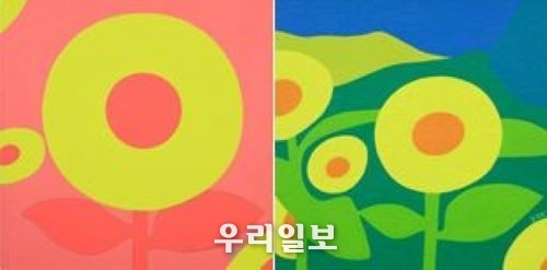 꿈꾸는 Yellow, 45×45cm(왼쪽)과 Yellow의 셀레임, 45×45cm(오른쪽) Acrylic on canvas, 이강연(Lee, Gang yeon) 작가의 작품