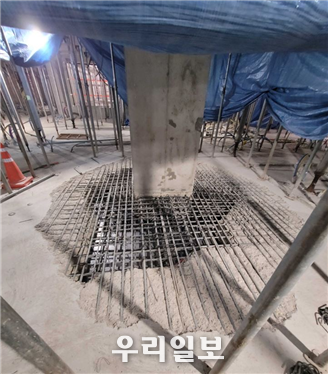 건설현장 건물 내부 기둥 및 슬래브 사진
